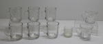 DEMI CRISTAL - Lote de 9 canecas diversas. Med. 9 cm e 5,5 cm.