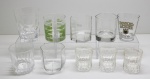DEMI CRISTAL - Lote de 10 copos diversos. Med. 12 cm e 7 cm.