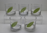 DEMI CRISTAL - Lote de 5 copos whisky. Med. 9 cm.