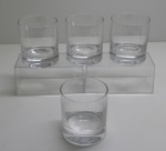 DEMI CRISTAL - Lote de 4 copos whisky. Med. 9 cm.