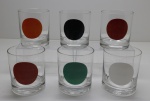 DEMI CRISTAL - Lote de 6 copos whisky. Med. 9 cm.
