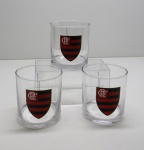 DEMI CRISTAL - Lote de 3 copos whisky. Med. 8 cm.