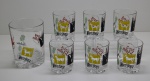 DEMI CRISTAL - Lote de 6 copos whisky e geleira. Med. 9 cm e 14 cm.