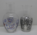 DEMI CRISTAL - Lote de 2 jarras.  Med. 20 cm e 17 cm.