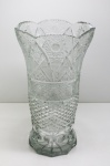 DEMI CRISTAL - Vaso floreira, moldado. Alt. 33 cm.