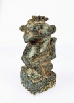 ZHUANKE - SELO DE CORTE EM PEDRA BASALTICA COM FEITIO DE SAPO. O SELO ESTÁ  GRAVADO EM SUA PARTE ATIVA. CHINA, PERIODO INDETERMINADO, 16 CM DE ALTURA