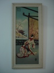 Gueixas, o.s.e , escola oriental med. 53x20 sem moldura e 62x30 com moldura. Não identificada a assinatura.