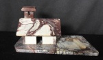 ESCULTURA - Casa de Campo Norte do Chile feita em combarbalita originaria da cidade de Combarbala - Apresenta pequena perda, no estado - med. 14cm x 8,5cm x 7cm