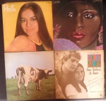 LOTE COM 4 DISCO DE VINIL DIVERSO. SENDO ATOM HEART MOTHER DO PINK FLOYD - PERLA - GLORIA GAYNOR E LOVE STORY.