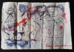 IBERÊ CAMARGO - (1970) - Atribuído como Nanquim sobre papel - Desenho abstrato - Apresenta marcas de dobraduras no papel - Med. 38cm x 55cm