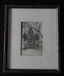 QUADRO - GRAVURA EM CARTÃO -  PORTAL - wambach 1939 - med. 21cm X 25cm