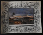 Antiga Fotografia de pintura do Moro do Castelo & da Praya D'ajuda protegida por adesivo de contato. Med. 22cm x 26cm