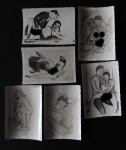 Colecionismo - Lote com 6 Fotografias pornográfica  Pin up em preto e branco - Med. 6cm x 8,5cm