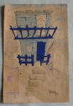 DANILO - Desenhos Urbano - Favela - Técnica mista sobre papel especial - Nanquim aquarelado - Casario. Assinado e datado - CID (1955) - Med. 18cm x 27cm
