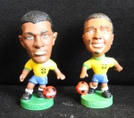 Colecionismo - 2 bonecos cabeçudo,  antigos da Seleção Brasileira, Edição da Coca-cola com 8 cm cada. Romário e Djalminha.