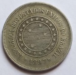 AV4966 - Moeda Brasil - 100 Reis - Cupro/Niquel -1897 - SOB - MVM041 - Preço Catalogo - SOB  - R$ 200 - FC  - R$ 500