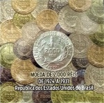 AV2173S - Folder com  Moedas 2000 Reis - Prata - Mocinha - 1929 - Brasil