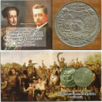 AV2102S - Folder com moeda 2000 Reis  - Prata - Centenario da Independencia - 1922 - Brasil - MPr709a