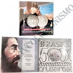 AV2091 - Folder com moeda 5000 Cruzeiros - Bicentenario de Tiradentes - 1992 - Brasil