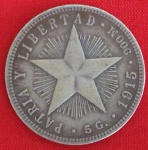 AV6174 - Moeda Cuba - Km013.2 - 20 Centavos - 1915 - Prata - 5.00 Gr - 23,0 mm - Excelente Peça 