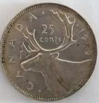 AV6173 - Moeda Canada - Km044 - 25 Cents - 1949 - Prata - 5.83 Gr - 23,5 mm - Excelente Peça 