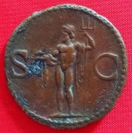 RC026 - Moeda Imperio Romano - AGRIPPA - Valor AS - 12 aC - Bronze - Com CERTIFICADO