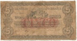 AV3701 - Cédula Brasil - IMPERIO - 5 Mil Reis - 1866 - Brasil - R030 - Bonita peça