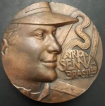 AV9048 - Medalha -  Ayrton Senna - BRONZE -  70 mm -  318 gramas - No Estojo -  1995 - CMB