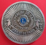AV1515 - Medalha - Brasil - Jubileu de Prata do LIONS CLUBE de SANTOS - 138 Gr - 70 mm