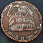 AV1481 - Medalha Bronze - Sobradão de Minas Gerais 250 Anos - MINAS NOVAS - 1730-1980 - 75 gr. - 60 mm