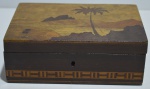 Caixa de madeira machetada, 18x07cm