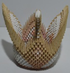 Cisne de origami em papel,  alt. = 12cm