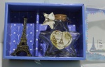 Caixa do amor vidro de perfume co luzes e torre eiffel