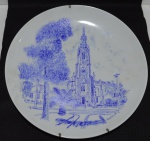 Prato de parede pintado a mão antiga igreja do mnino deus porto alegre