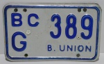Placa de moto Bella Union