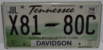 Placa do Tennesse original em metal 30x16
