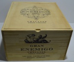 Caixa para vinho, para 6 garrafas vazias, gran enemigo, alt = 21cm, lar = 33cm, com = 38cm