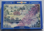 Jogo de quebra-cabeças, 1000 peças, casa de campo, Toys Bro, peças não conferidas