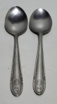 Duas colheres do exército brasileiro, marca Eberle 1430, INOX, década de 90