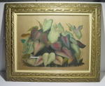 Quadro de tecido pintado à mão, retratando a natureza, com moldura, 50x66 (sem moldura), no estado
