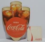 Abanador Coca Cola com bolacha para copo