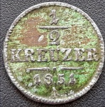 AUSTRIA 1/2 KREUZER 1851 A . COBRE 2,7 GRAMAS, 19,7 MM . FRANZ JOSEPH I .