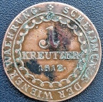 AUSTRIA 1 KREUZER 1812 S . COBRE 3,42 GRAMAS, 25 MM . FRANZ JOSEPH II .