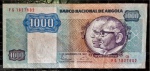ANGOLA 1000 KWANZAS 1987 FE  VALOR ESTIMADO EM CATALOGO PARA FLOR DE ESTAMPA 45 DOLARES ( 234,00 REAIS )
