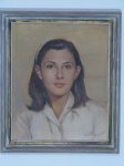 AURÉLIO D'ALINCOURT (Rio de Janeiro, 1919-1990) - "Retrato de Menina", óleo sobre tela, assinado, 45 x 37cm. Moldura em madeira 56 x 46cm. Pequenas falhas na pintura.