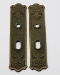DIVERSOS - Antigo espelhos para fechaduras de portas em bronze. Alt. 29 cm.
