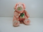 BRINQUEDO - Porco rosa em pelúcia. Alt. 29 cm.