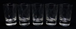 DEMI CRISTAL - Conjunto de 5 copos shots lapidados. Alt. 7 cm.