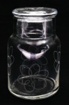 DEMI CRISTAL -  Bombonier com decoração floral. Med. 14 cm.