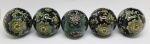 DECORAÇÃO - Lote de 5 esferas em cerâmica policromadas com decoração floral. Aprox. 10 cm.